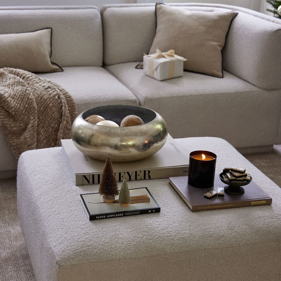 Silver Hammered Mercury Centrepiece Bowl west elm Australia